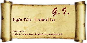 Gyárfás Izabella névjegykártya